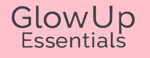 GlowUp Essentials logo in black with a transparent background.